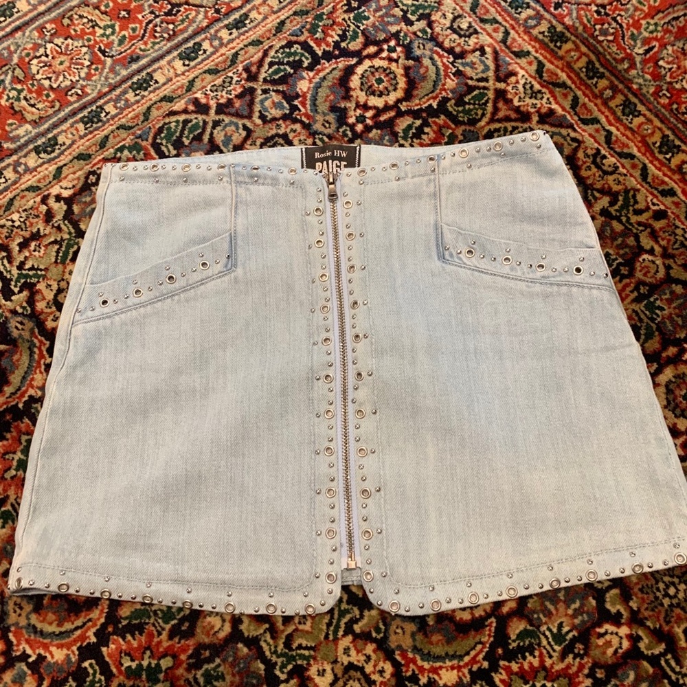 Paige x Rosie HW denim skirt
